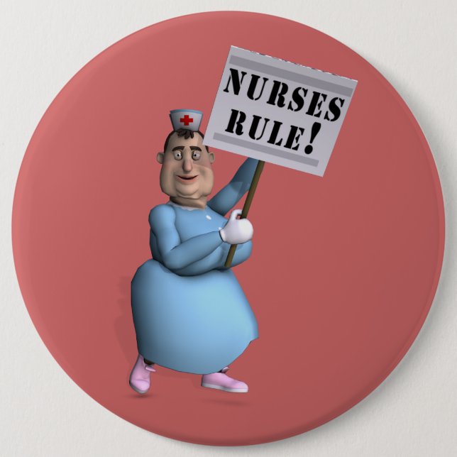 Nurses Rule! Pinback Button (Front)