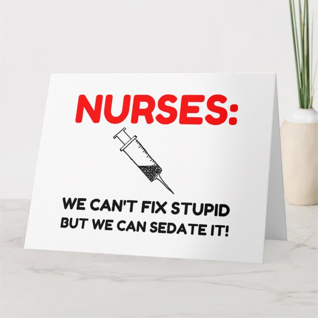 NURSES SEDATED LETTERPRESS THANK YOU CARD (Front)