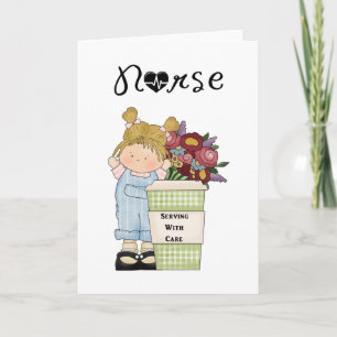 Nurses Serving With Care Blank Note Cards