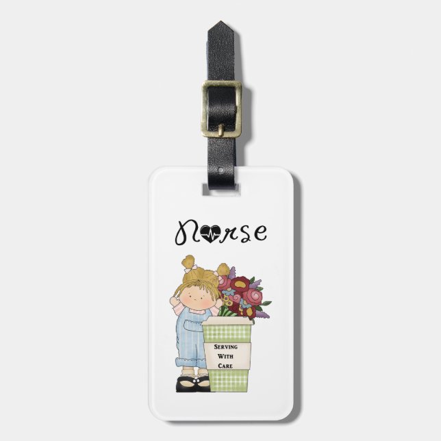 Nurses Serving With Care Luggage Tag (Front Vertical)