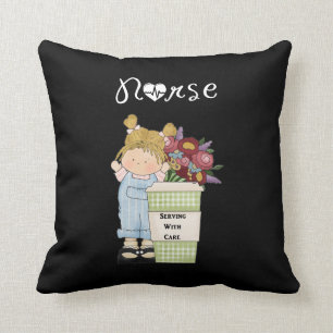 Nurses Serving With Care Throw Pillow