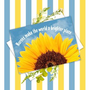 Nurses Sunflower Letterpress Thank You Card