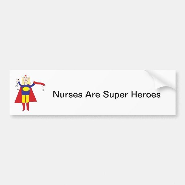 Nurses Super Hero Bumper Sticker (Front)