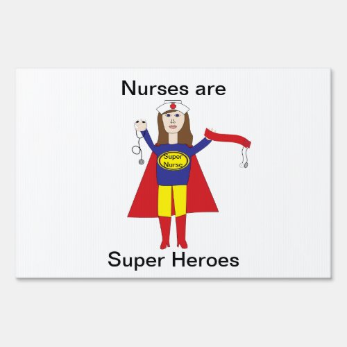 Nurses Super Hero Cute Medical Personalize Sign