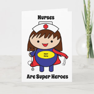 Nurses Super Hero Kawaii Personalize Card