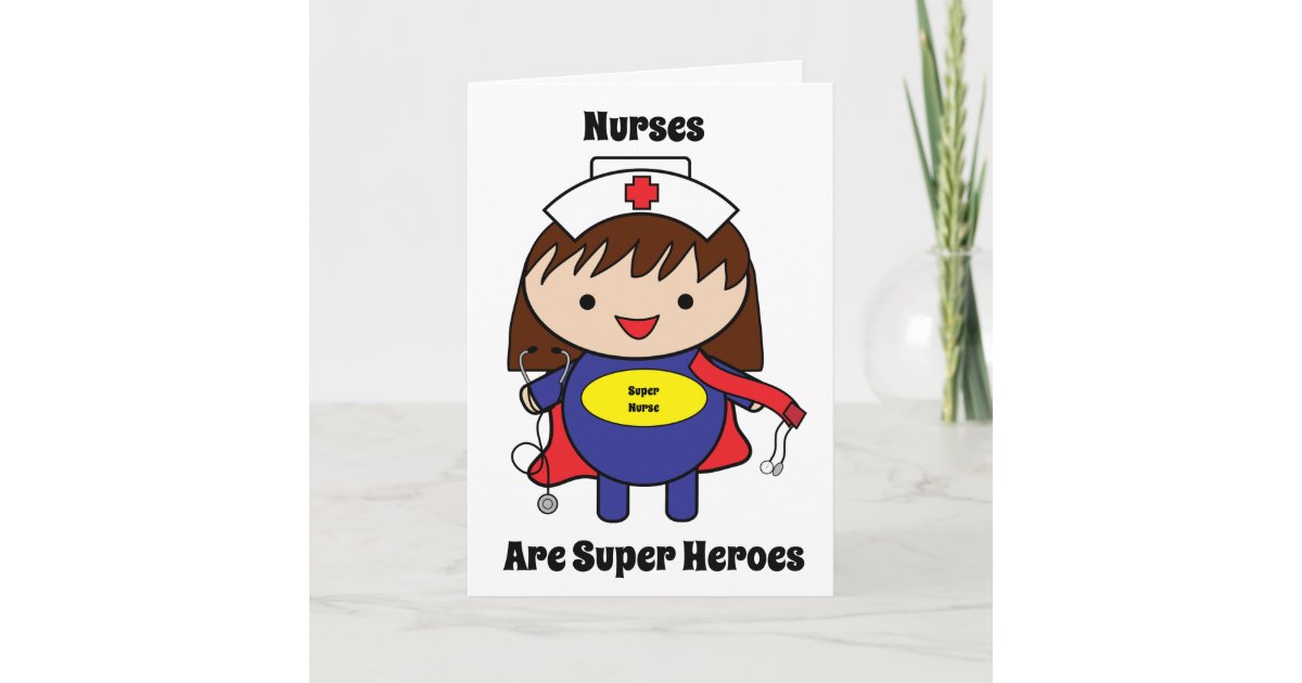 Nurses Super Hero Kawaii Personalize Card | Zazzle