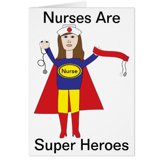 Nurses Super Heroes (Brunette) Cards (Front)