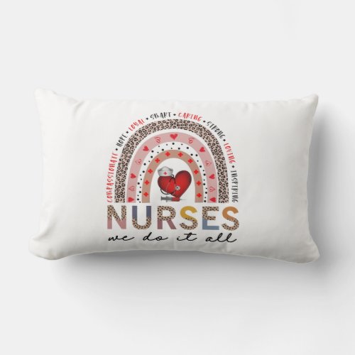Nurses We Do It All Nurse Leopard Sublimation Lumbar Pillow