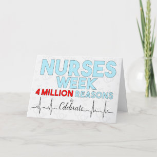 Nurses Week 4 Million Reasons to Celebrate Blue Holiday Card