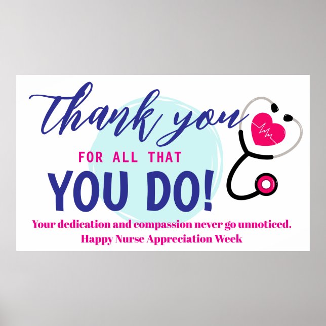 Nurses Week Appreciation Banner – Honoring  Poster (Front)
