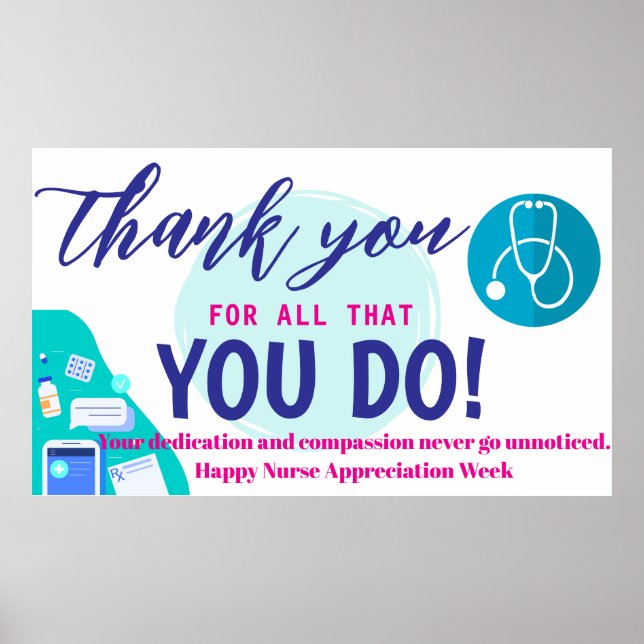 Nurses Week Appreciation Banner – Honoring  Poster (Front)