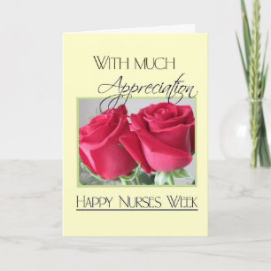 Nurses Week Appreciation-Two Red Roses Card