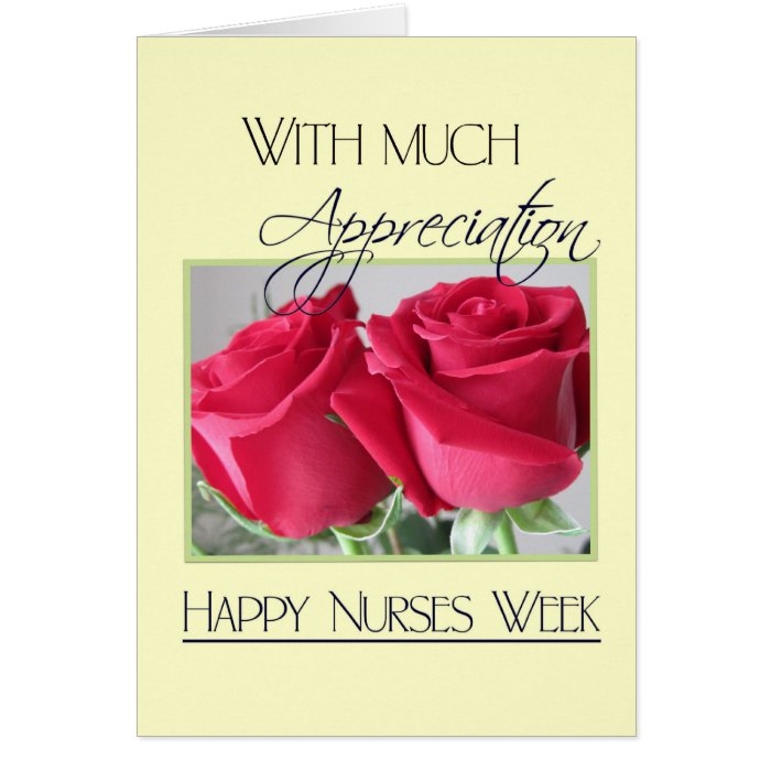 Nurses Week Appreciation Two Red Roses Greeting Card