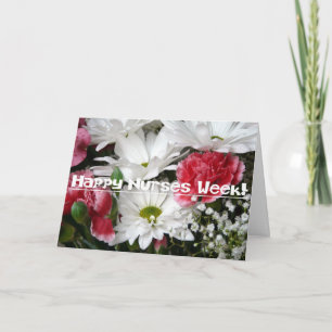 Nurses Week!-Beautiful Flowers in Pink and White Letterpress Thank You Card