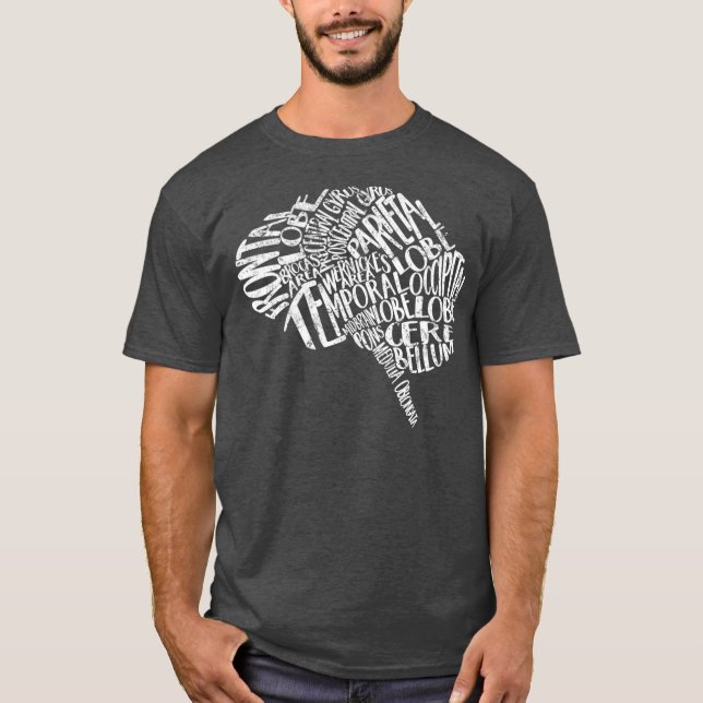 Nurses Week Brain Typography  RN Neuronurse T-Shirt (Front)