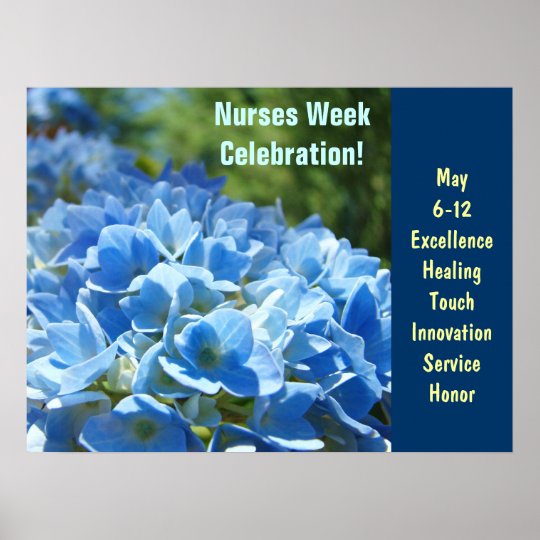 Nurses Week Celebration posters Blue Floral custom