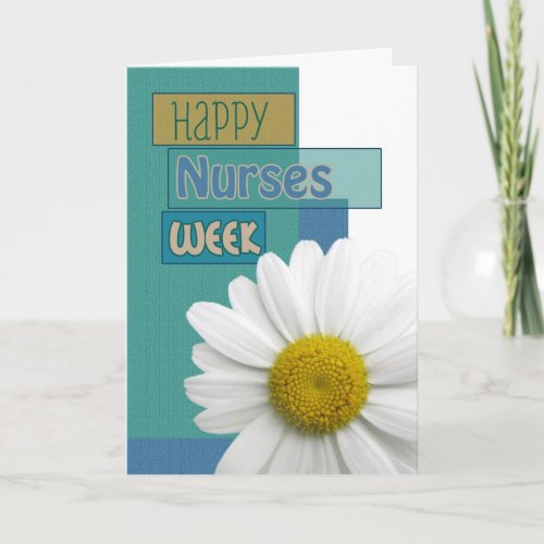 Nurses Week Daisy Blue Scrapbook Modern Thank You 