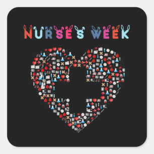 Nurses Week. Happy National Nurses Week Square Sticker