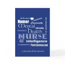 Nurses Week-Mental Health Nurse Attributes-Blue Thank You Card