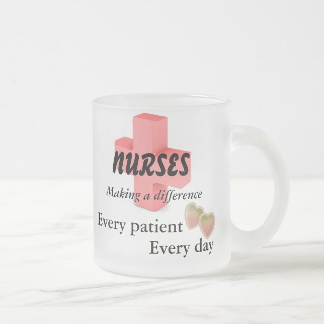 NURSES' WEEK PERSONALIZE GIFTS FROSTED GLASS COFFEE MUG (Right)