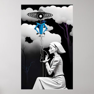 Nursing a Wounded Dream Ken Gage Surreal Poster