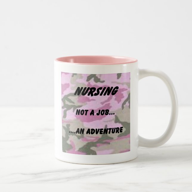 Nursing...an adventure Two-Tone coffee mug (Right)