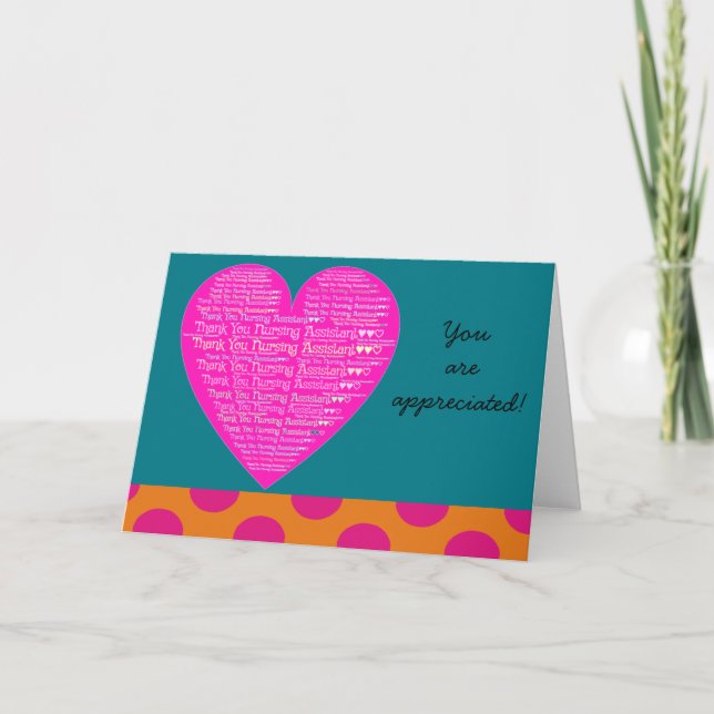 Nursing Assistant Appreciation Letterpress Thank You Card (Front)