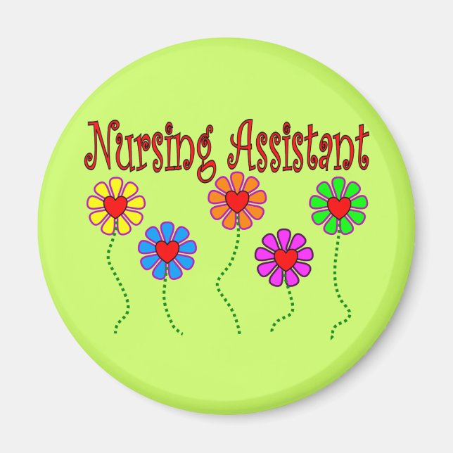 Nursing Assistant Gifts--Floral Design Magnet (Front)