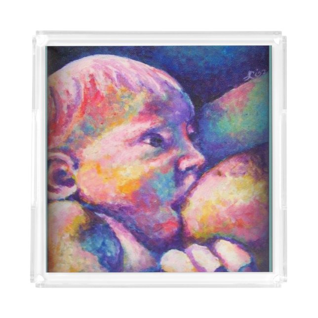 Nursing Baby  Acrylic Tray (Front)