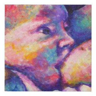 Nursing Baby Faux Canvas Print