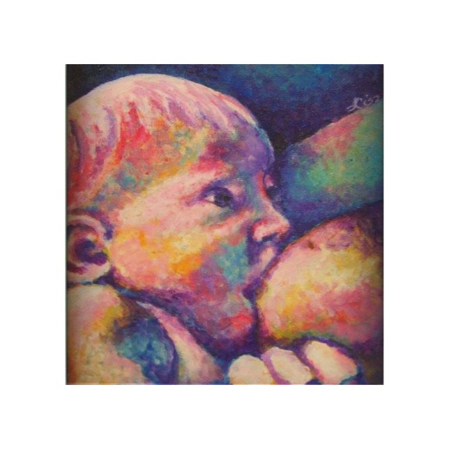 Nursing Baby  Wood Wall Art (Front)