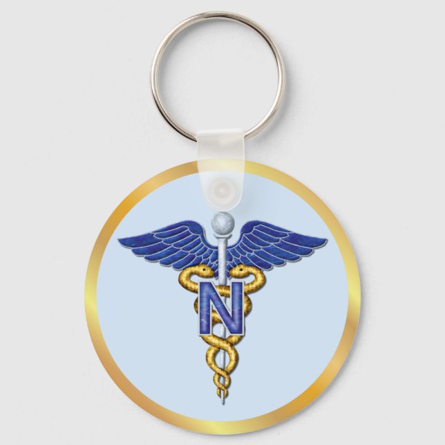 Nursing Caduceus Keychain (Front)