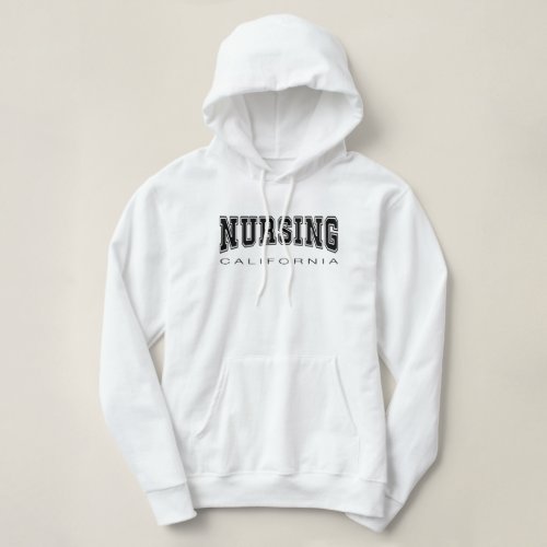 nursing CALIFORNIA black college graphic Hoodie