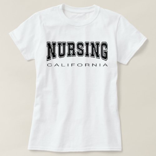 nursing CALIFORNIA black college graphic T_Shirt