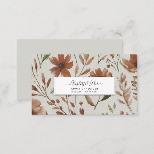 Nursing Caregiver Painted  Floral Card