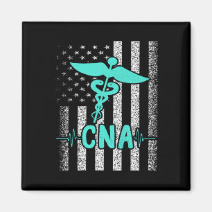 Nursing Cna Certified Nurse Istant American Flag V Magnet