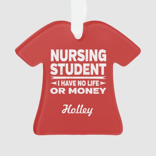 Nursing College Student No Life or Money Ornament