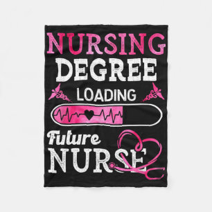 Nursing Degree Loading Future Nurse Profession Fleece Blanket