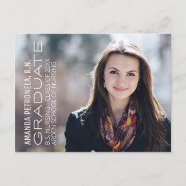 Nursing Degree Photo Graduation Announcement Card