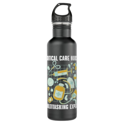 Nursing Funny Critical Care Nurse Outfit Love ICU  Stainless Steel Water Bottle