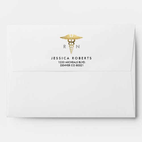 Nursing Goil Foil Symbol  Custom Address Envelope