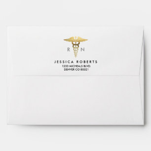 Nursing Goil Foil Symbol Custom Address Envelope