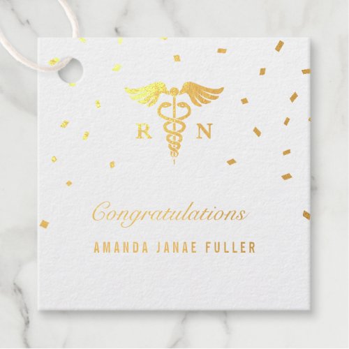 Nursing Graduation  Gold Foil Foil Favor Tags