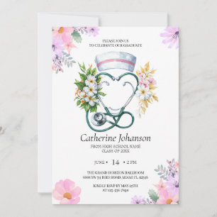 Nursing Graduation Invitation RN BSN Nurse Party