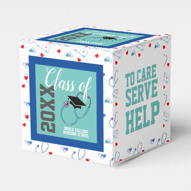 Nursing  Graduation Party Favor Boxes (Front Side)