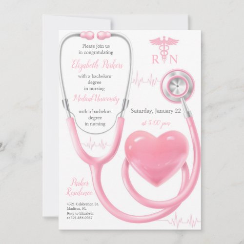 Nursing Graduation Party Licensed Vocational Invitation