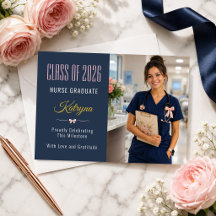 Nursing Graduation Photo Announcement Card