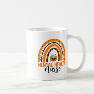 Nursing Halloween Pumpkin Rainbow Mental Health Nu Coffee Mug