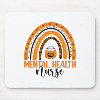 Nursing Halloween Pumpkin Rainbow Mental Health Nu Mouse Pad