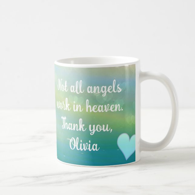 Nursing Healthcare Caregiver Thank You Angel Name Coffee Mug (Right)